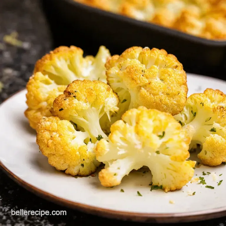 Roasted Cauliflower with Parmesan Herbs presentation