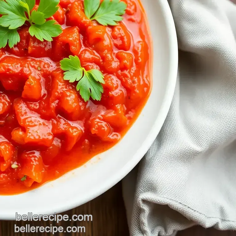 Roasted Red Bell Pepper Sauce presentation