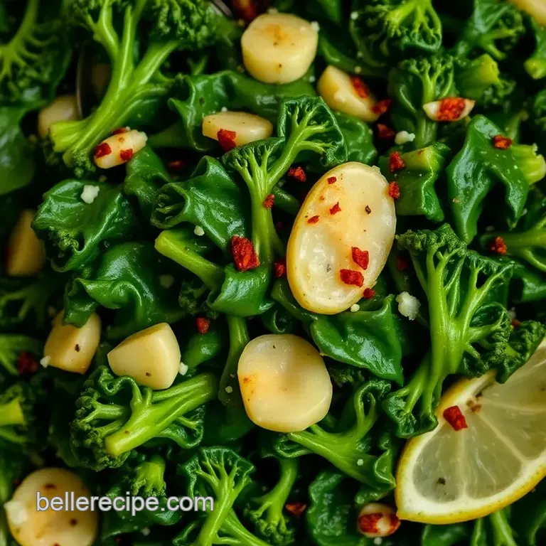 Saut&eacute;ed Broccoli Rabe with Garlic and Lemon presentation