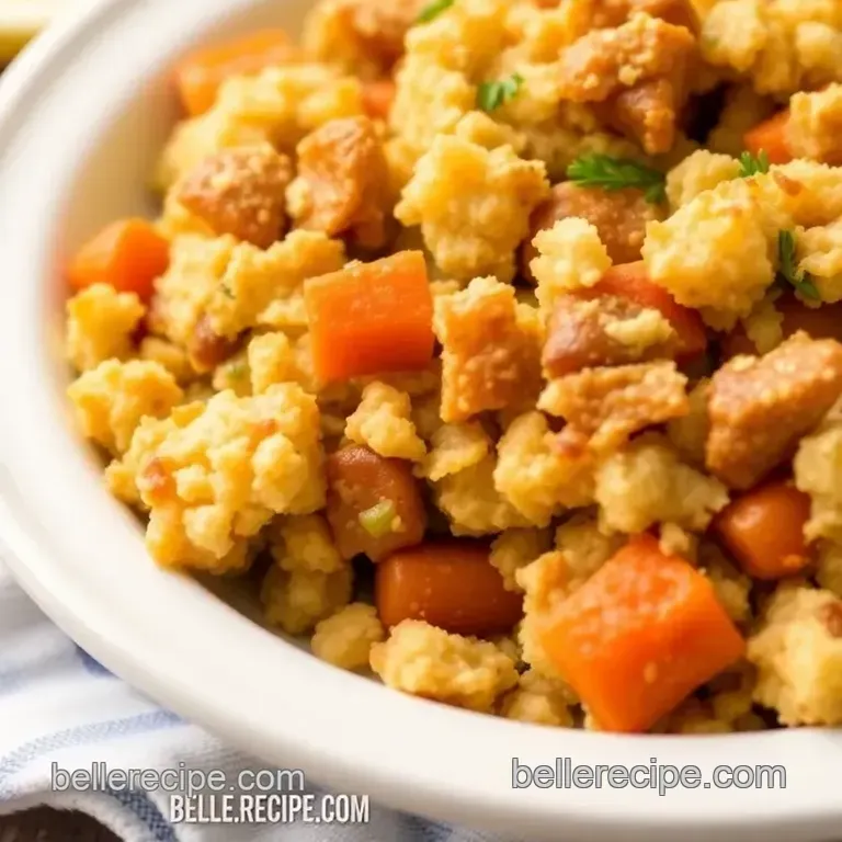 Savory Bell' s Stuffing Mix Casserole presentation