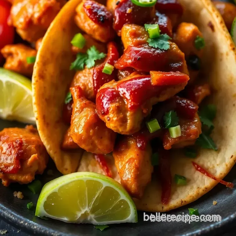 Savory Chicken Al Pastor Tacos presentation