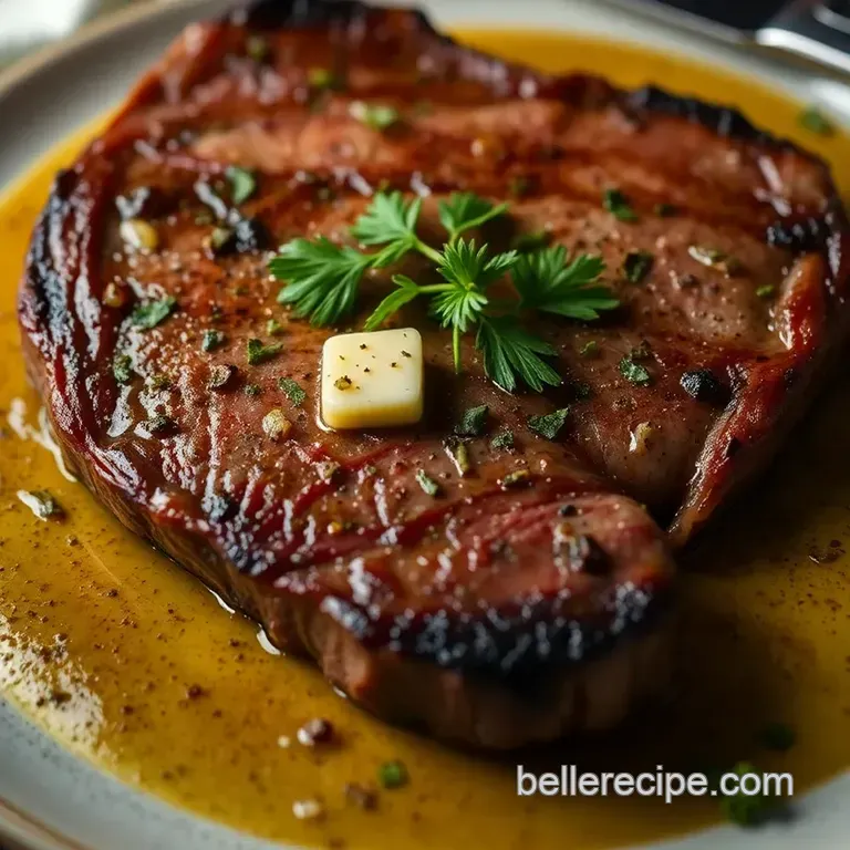 Savory Spinalis Steak with Herb Garlic Butter presentation