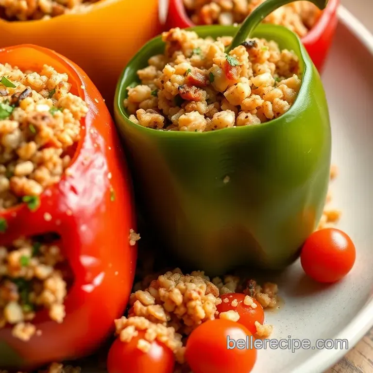 Savory Stuffed Bell Peppers Without Rice presentation