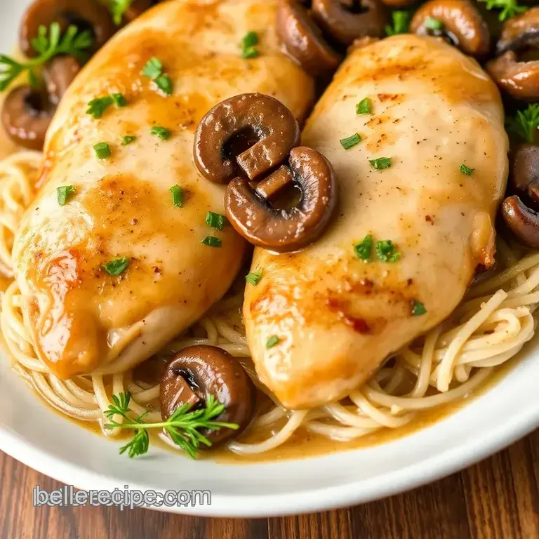 Sear Chicken Madeira with Savory Mushroom Sauce presentation