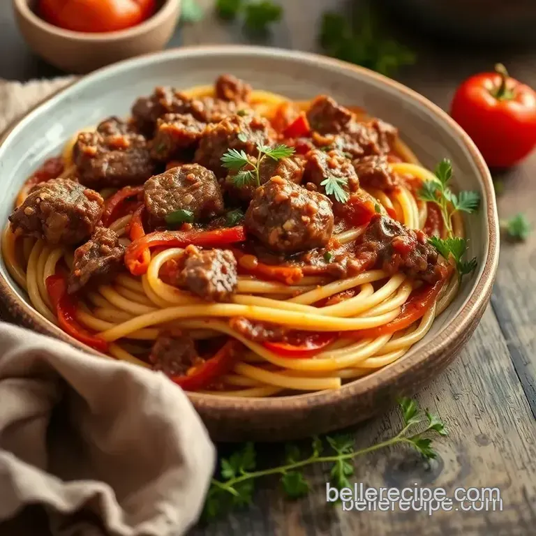 Simmered Lamb Ragu with Sweet Peppers presentation