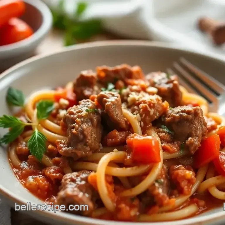 Simmered Lamb Ragu with Sweet Peppers
