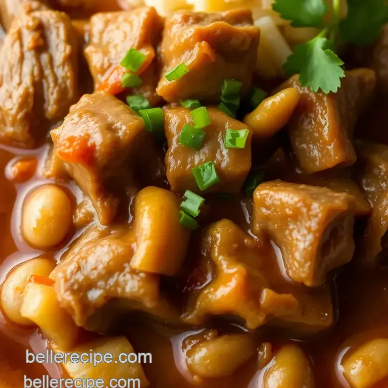 Simmered Tripe Menudo with Hominy Delight presentation