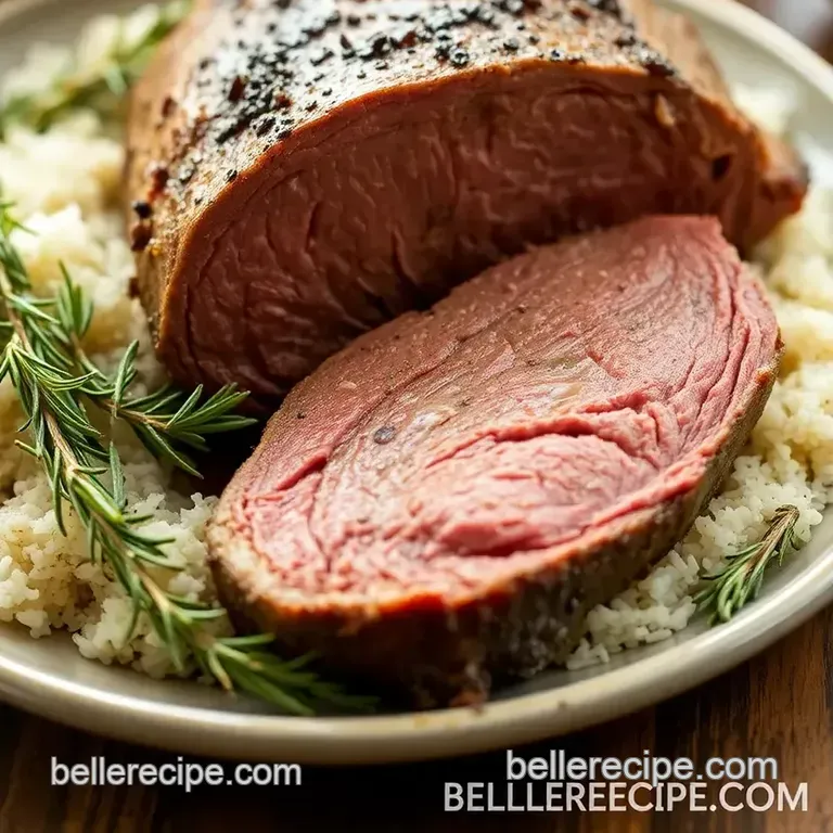 Slow Cook Eye of Round Roast Delightfully Tender presentation