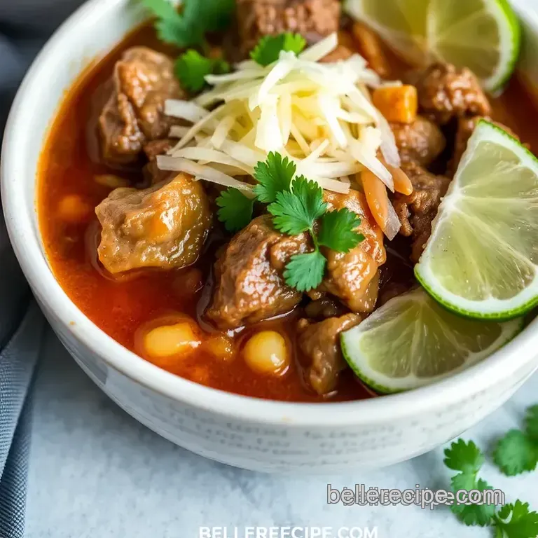 Hearty Slow Cooked Menudo with Hearty Flavor presentation
