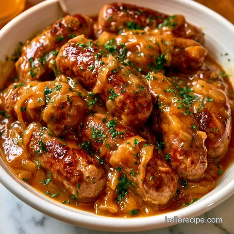 Slow Cooker Sausages and Gravy