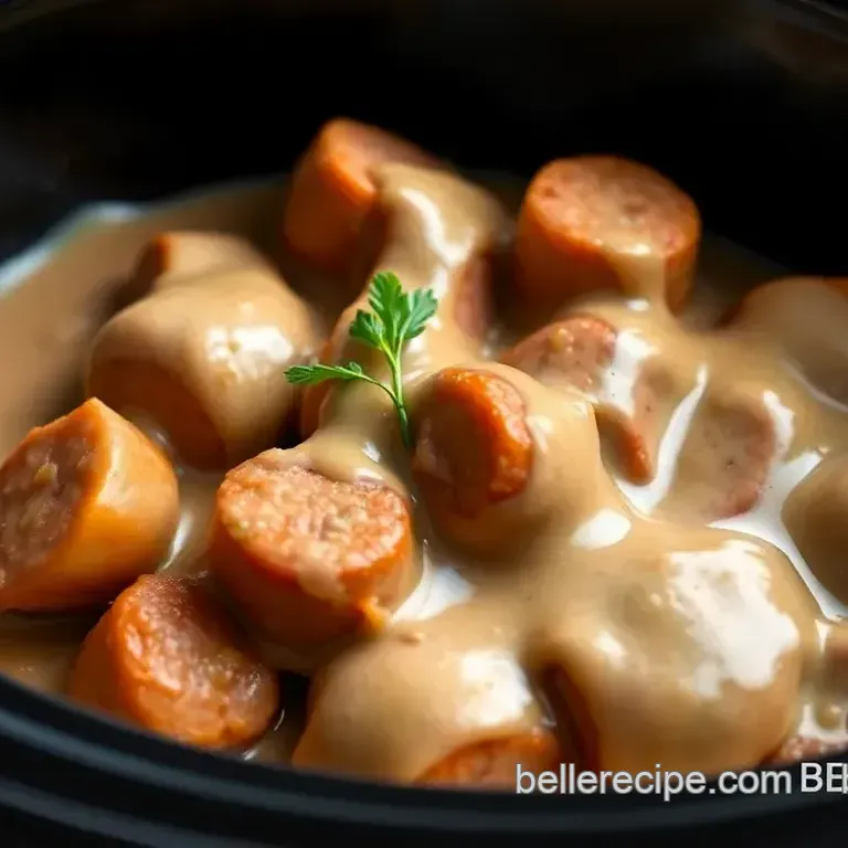 Slow Cooker Sausages with Creamy Gravy