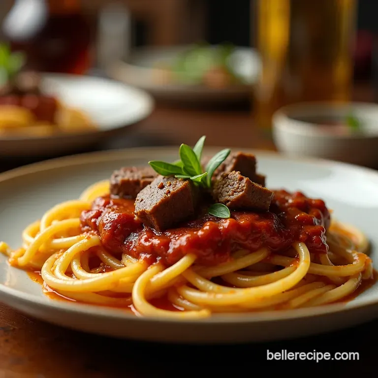 SlowBraised Beef Shin Ragu with Pappardelle presentation