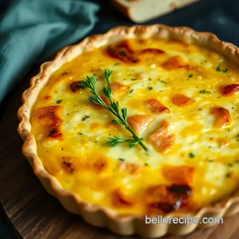 Smoked Salmon & Dill Quiche presentation