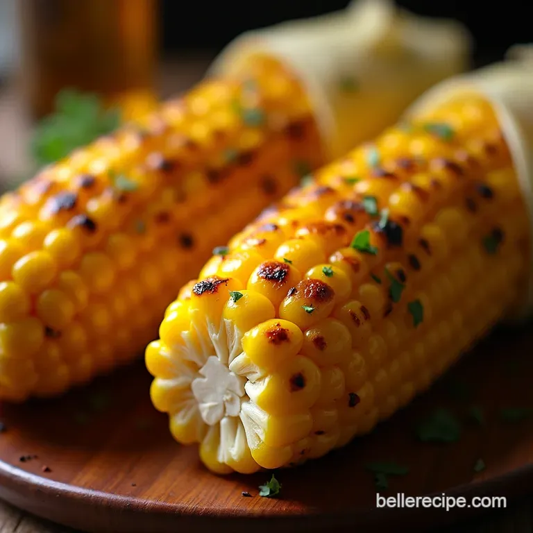 Smoky Sweet Secret Perfect Grilled Corn in the Husk presentation