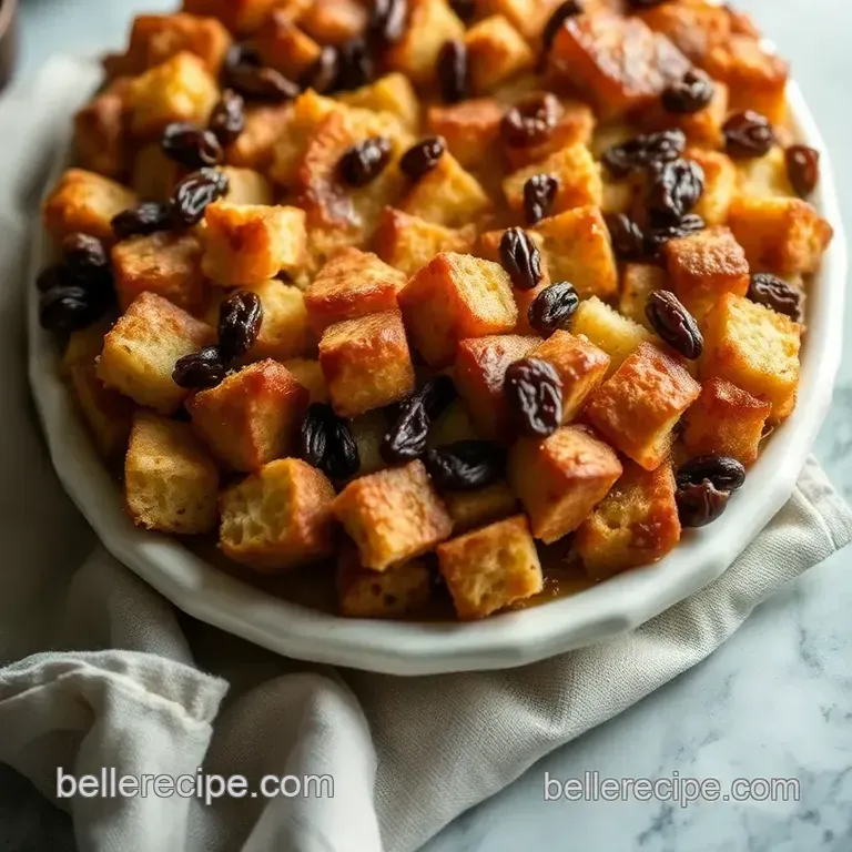 Spiced Rum & Raisin Bread Pudding presentation
