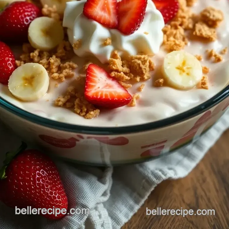 Strawberry Crunch Banana Pudding Delight presentation