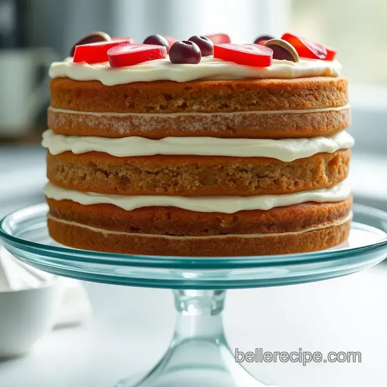 Stunning Layered Cake on a Glass Cake Stand presentation