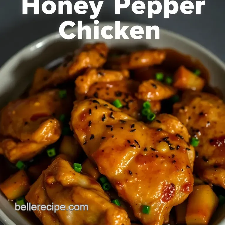 Sweet and Spicy Honey Pepper Chicken presentation