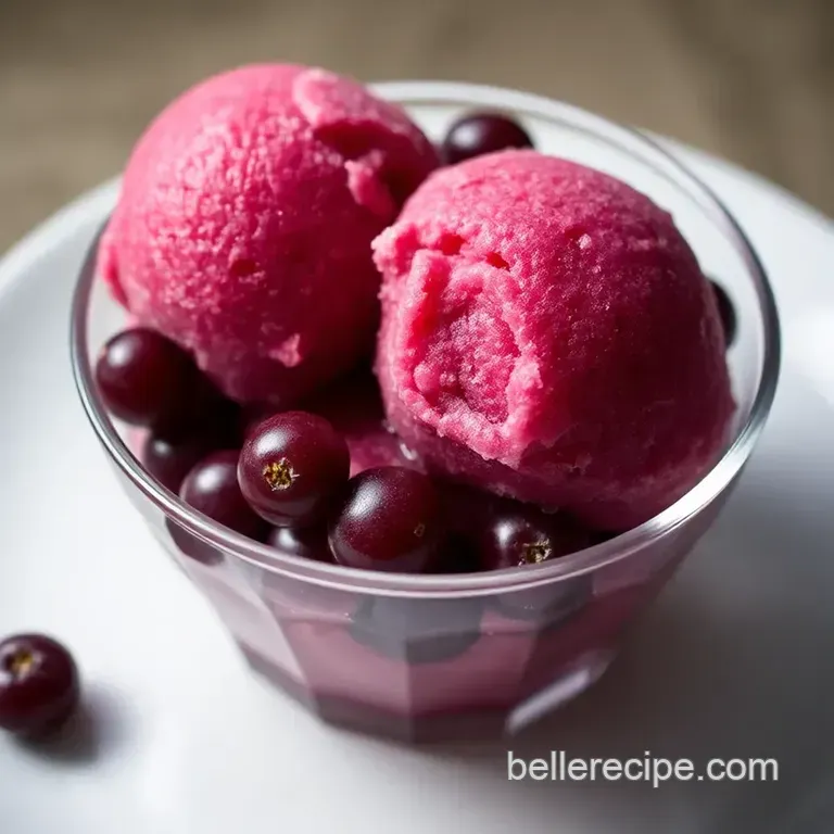 Sweet Summer Grape Sorbet presentation