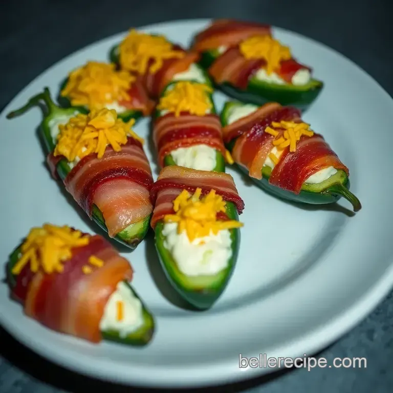 Tex-Mex Armadillo Eggs: Spicy Stuffed Jalape&ntilde;os Wrapped in Bacon presentation