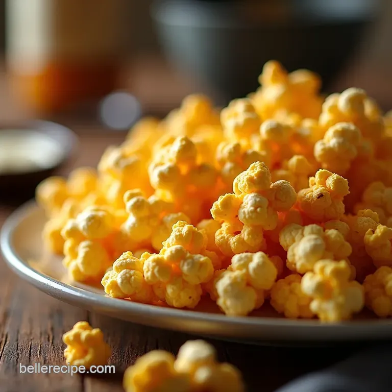 The Golden Crunch Seriously Cheesy Homemade Cheddar Popcorn presentation