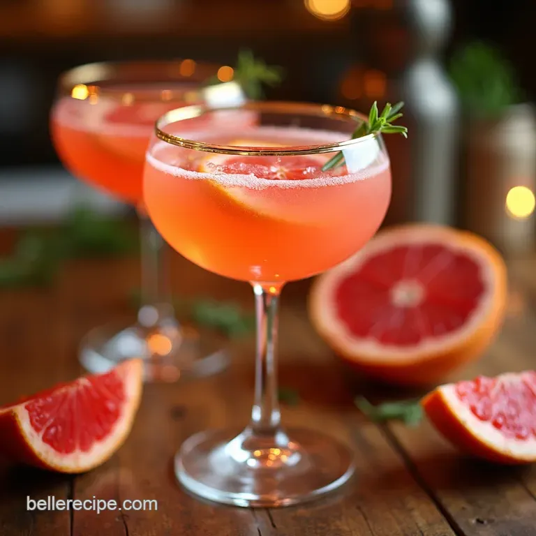 The Ruby Sparkler Grapefruit French 75 presentation