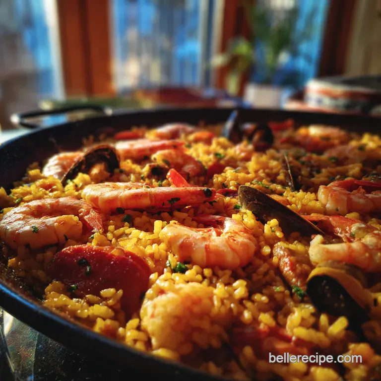 The Spanish Fiesta Authentic Paella de Marisco presentation