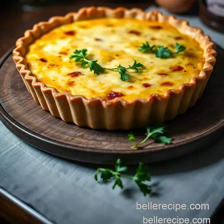Traditional Quiche Lorraine presentation