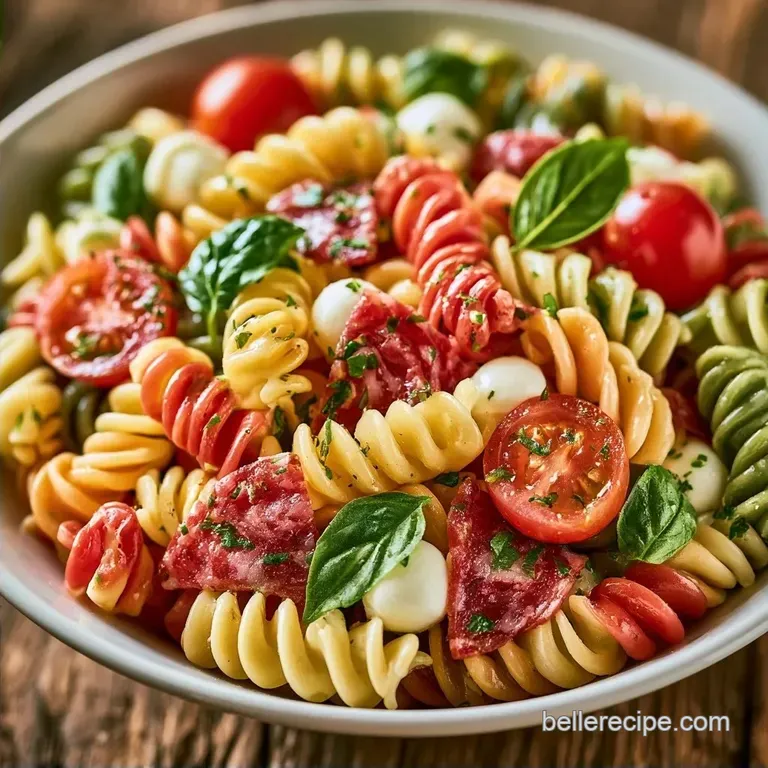 Tricolor Italian Pasta Salad with Genoa Salami