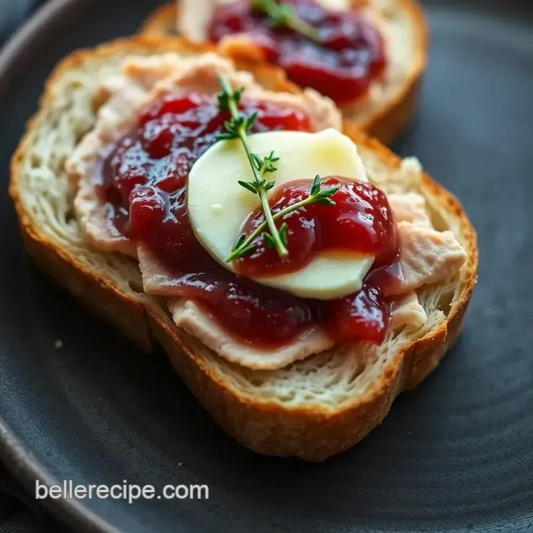 Turkey Brie and Cranberry Melts on Sourdough presentation