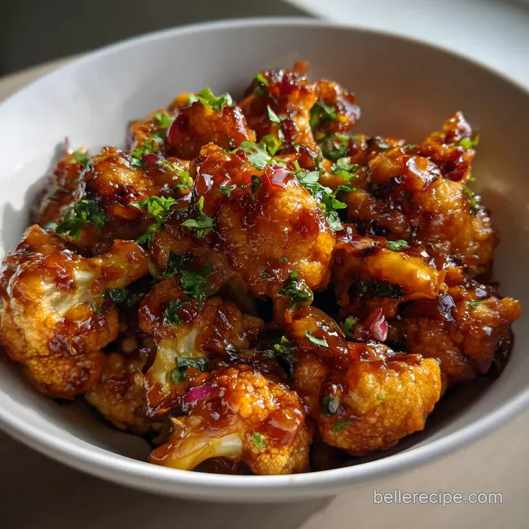 Gobi Manchurian: the Ultimate Crispy Sticky Cauliflower Recipe presentation