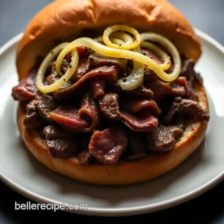 Ultimate Philly Cheesesteak Inspired Sandwich presentation