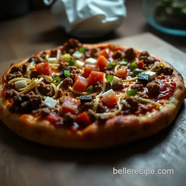 Ultimate Taco Pizza – A Flavor Fiesta on a Crispy Crust presentation