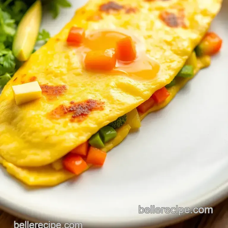 Zesty Bell Pepper and Avocado Omelet presentation